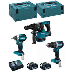 MAKITA Kit MK307RTJ (DHR243 + DHP484 + DTD153 + 2 x 5,0 Ah + DC18RC + MAKPAC 2 + MAKPAC 3)
