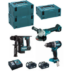 Makita - Kit MK309RTJ (DHR171 + DHP484 + DGA504 + 2 x 5,0 Ah + DC18RC + makpac 2 + 2 x makpac 3)