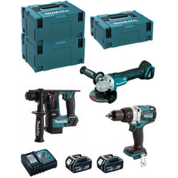 Makita - Kit MK310RTJ (DHR171 + DHP481 + DGA504 + 2 x 5,0 Ah + DC18RC + makpac 2 + 2 x makpac 3)