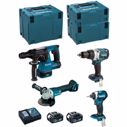 MAKITA Kit MK408RTJ Tassellatore MAKITA DHR243 - Motore brushless BL : l'energia prodotta dal motore è più efficiente, aument ...