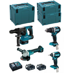 MAKITA Kit MK407RTJ (DHR243 + DHP484 + DTD153 + DGA504 + 2 x 5,0 Ah + DC18RC + MAKPAC 2 + MAKPAC 3 + MAKPAC 4)