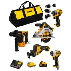 Dewalt - Kit D12K501 (DCS512 + DCS312 + DCD703 + DCH072 + DCF801 + 1 x 3,0 Ah + 1 x 5,0 Ah + DCB107 + Borsa)