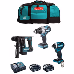 MAKITA Kit MK308 Trapano a Percussione MAKITA DHP486 - Il motore brushless BL eroga 130 Nm di coppia, per maggiori prestazion ...