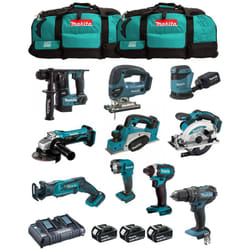 Kit MK1003 (DHP482+ DTD152+ DHR171+ DGA452+ DJR183+ DBO180+ DJV180+ DSS610+ DML815+ DKP180+ 3x3,0Ah + DC18RD+ 2xLXT600) - Makita