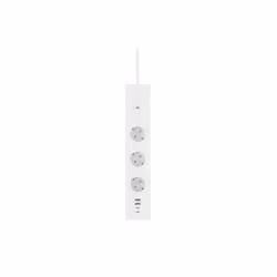 WOOX R6132, 3 presa(e) AC, Type F (CEE 7/4), 1,5 m, Con cavo e senza cavo, Bianco, Bianco