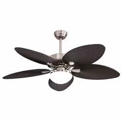 Fabrilamp 173191534, Ventilatore domestico con pale, Marrone, Nichel, Soffitto, Acrilonitrile butadiene stirene (ABS), Vetro, ...