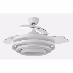Fabrilamp 183193401, Ventilatore domestico con pale, Bianco, Soffitto, 45 dB, 260 Giri/min, 107 cm