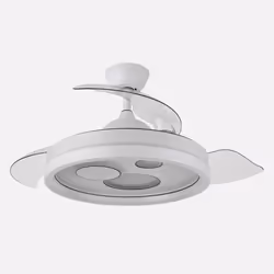 Fabrilamp Turia, Ventilatore domestico con pale, Bianco, Soffitto, Acrilonitrile butadiene stirene (ABS), Metallo, Policarbon ...