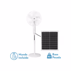 Ventilatore de Pie SOLAR della serie CLIMA in metallo, ABS e policarbonato de colore BIANCO con cinque pale e tre velocità. M ...