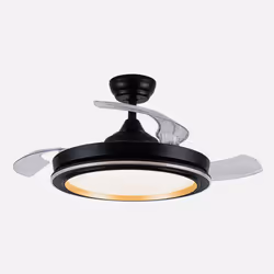 Fabrilamp 206491309, Ventilatore domestico con pale, Nero, Oro, Soffitto, Acrilonitrile butadiene stirene (ABS), Metallo, Pol ...
