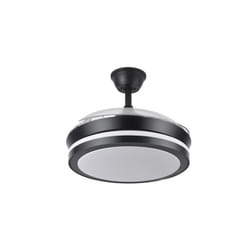 Fabrilamp - akunadecor Ventilatore Sparta s Nero, pale orientabili con led e motore integrati Dc