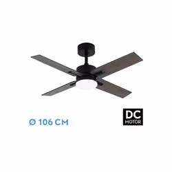 Fabrilamp Talco, Ventilatore domestico con pale, Nero, Grigio, Soffitto, Acrilico, Metallo, Policarbonato (PC), 40 dB, 6100 m ...
