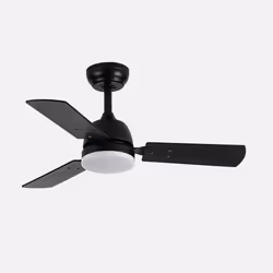 Fabrilamp 206991309, Ventilatore domestico con pale, Nero, Grigio, Soffitto, MDF, Metallo, Policarbonato (PC), Legno, 43 dB, ...