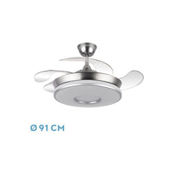 Fabrilamp - Ventilatore dc dani 59w 6980lm nickel 4steps 6speed 91d 3000-4000-6000k remot+reg.intensity+memory+time