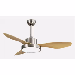 Fabrilamp 128599342, Ventilatore domestico con pale, Faggio, Nichel, Soffitto, 45 dB, 235 Giri/min, 97 cm
