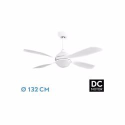 Fabrilamp LIVORNO, Ventilatore domestico con pale, Bianco, Soffitto, 45 dB, 230 Giri/min, 132 cm