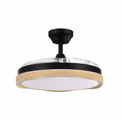 Fabrilamp 208791385 ventilatore Nero, Trasparente, Bianco, Legno