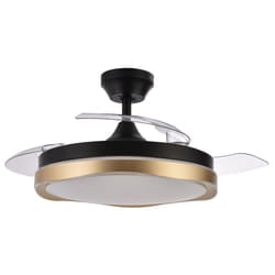Fabrilamp 208791316 ventilatore Nero, Oro, Trasparente, Bianco