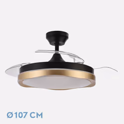 Fabrilamp 208791316 ventilatore Nero, Oro, Trasparente, Bianco