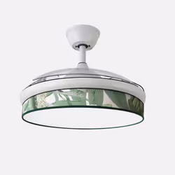 Fabrilamp Moda, Ventilatore domestico con pale, Verde, Trasparente, Bianco, Soffitto, 45 dB, 9953 m³, 260 Giri/min