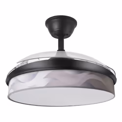 Fabrilamp Moda, Ventilatore domestico con pale, Nero, Grigio, Trasparente, Soffitto, 45 dB, 9953 m³, 260 Giri/min