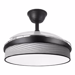 Fabrilamp Moda, Ventilatore domestico con pale, Nero, Grigio, Trasparente, Soffitto, 45 dB, 9953 m³, 260 Giri/min