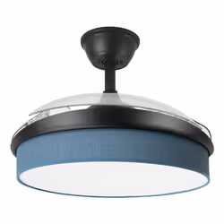 Fabrilamp Moda, Ventilatore domestico con pale, Nero, Blu, Trasparente, Soffitto, 45 dB, 9953 m³, 260 Giri/min