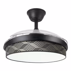 Fabrilamp Moda, Ventilatore domestico con pale, Nero, Grigio, Trasparente, Soffitto, 45 dB, 9953 m³, 260 Giri/min