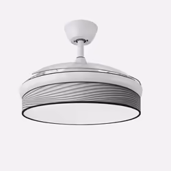 Fabrilamp Moda, Ventilatore domestico con pale, Grigio, Trasparente, Bianco, Soffitto, 40 dB, 4500 m³, 270 Giri/min