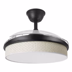 Fabrilamp Moda, Ventilatore domestico con pale, Nero, Trasparente, Bianco, Soffitto, 40 dB, 4500 m³, 270 Giri/min