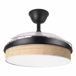 Fabrilamp Moda, Ventilatore domestico con pale, Nero, Naturale, Trasparente, Soffitto, 40 dB, 4500 m³, 270 Giri/min
