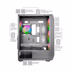 Mars Gaming MCKXW computer case Tower Bianco - Vista aggiuntiva 4
