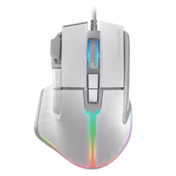Mars Gaming MMXT, Mano destra, Ottico, USB tipo A, 12800 DPI, Bianco