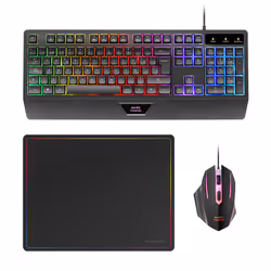 Mars Gaming MCP124, Cablato, USB, Interruttore a chiave a membrana, QWERTY, LED RGB, Nero