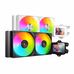 Mars Gaming MLVISION240W sistema di raffreddamento per computer Processore Raffreddatore di liquidi tutto in uno 12 cm Nero