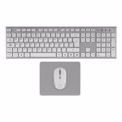 Tacens 6ZENITHWFR tastiera Mouse incluso Casa/ufficio RF Wireless AZERTY Francese Argento, Bianco - Vista aggiuntiva 2