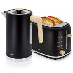 Briebe SKT1167BLK piccolo set di elettrodomestici per cucina Nero, Legno