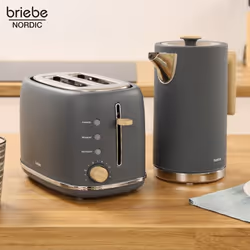 Briebe SKT1167GRY piccolo set di elettrodomestici per cucina Grigio, Legno