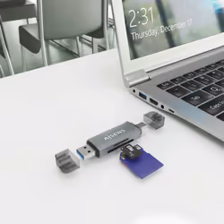 AISENS ASCR-2AC08-GR lettore di schede USB 3.2 Gen 1 (3.1 Gen 1) Type-A/Type-C Grigio - Vista aggiuntiva 4
