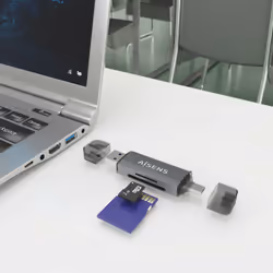 AISENS ASCR-2AC08-GR lettore di schede USB 3.2 Gen 1 (3.1 Gen 1) Type-A/Type-C Grigio - Vista aggiuntiva 5