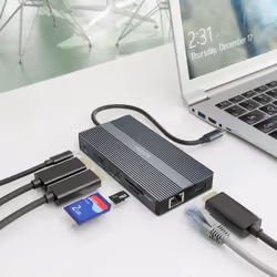 AISENS ASUC-12P017-GR replicatore di porte e docking station per laptop Cablato USB 3.2 Gen 1 (3.1 Gen 1) Type-C Grigio - Vista aggiuntiva 5