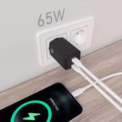 AISENS ASCH-65W2P040-BK Caricabatterie per dispositivi mobili Universale Nero AC Ricarica rapida Interno - Vista aggiuntiva 4