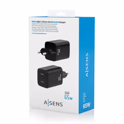 AISENS ASCH-65W2P040-BK Caricabatterie per dispositivi mobili Universale Nero AC Ricarica rapida Interno - Vista aggiuntiva 6