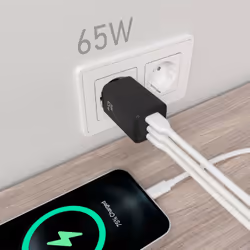 AISENS ASCH-65W3P042-BK Caricabatterie per dispositivi mobili Universale Nero AC Ricarica rapida Interno - Vista aggiuntiva 4