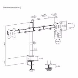 AISENS DT32TSR-279 Supporti a parete per TV 32" Scrivania Nero - Vista aggiuntiva 7