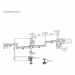 AISENS DT27TSR-281 Supporti a parete per TV 27" Scrivania Nero - Vista aggiuntiva 7