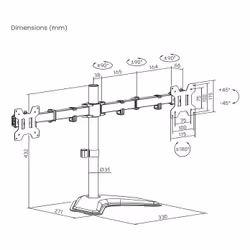 AISENS DT32TSR-285 Supporti a parete per TV 81,3 cm (32") Scrivania Nero - Vista aggiuntiva 7