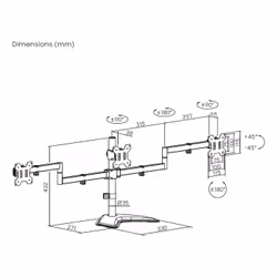 AISENS DT27TSR-287 Supporti a parete per TV 27" Scrivania Nero - Vista aggiuntiva 7