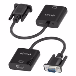 AISENS A115-0873 cavo e adattatore video 0,2 m HDMI + 3.5mm + Micro-USB Type-B VGA (D-Sub) Nero - Vista aggiuntiva 4