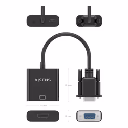 AISENS A115-0873 cavo e adattatore video 0,2 m HDMI + 3.5mm + Micro-USB Type-B VGA (D-Sub) Nero - Vista aggiuntiva 5